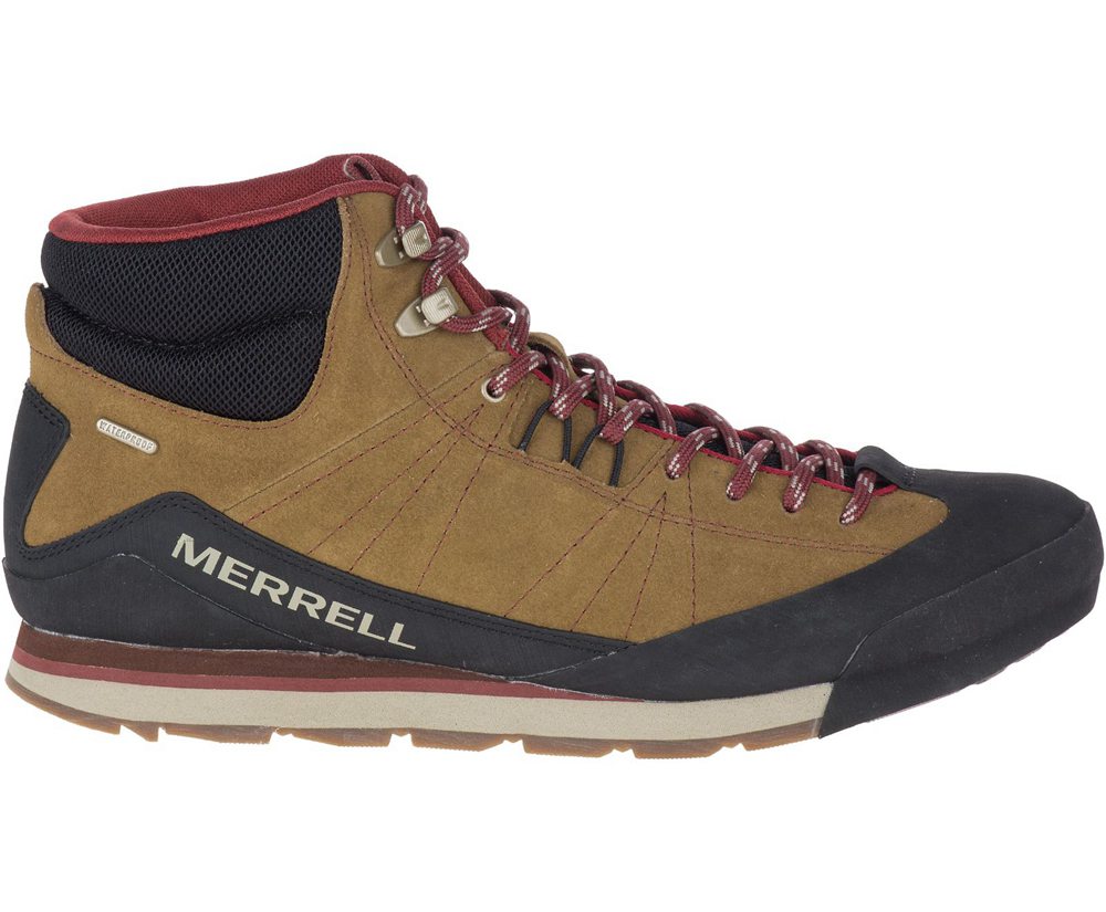 Merrell Boots Brown/Black - Catalyst Mid Suede Waterproof - Mens 02IOCKVRP